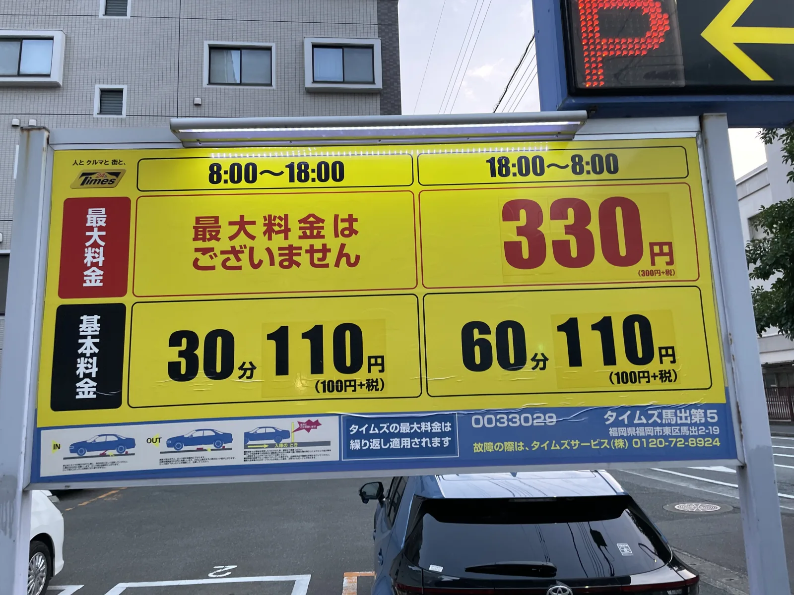 タイムズ馬出第5の料金看板写真
